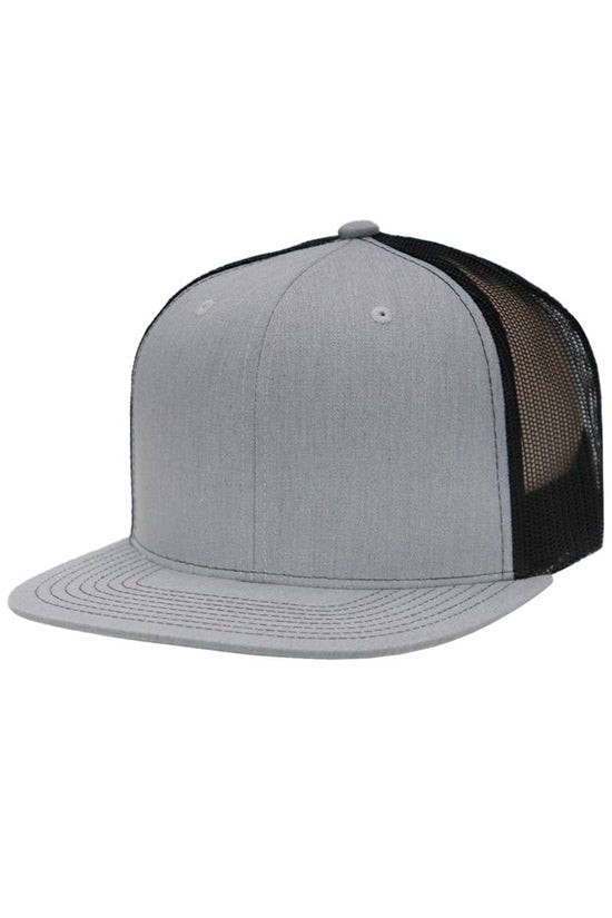 Multitone Cotton Poly Blend Flat Bill Snap Back Trucker Hat