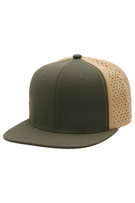7 Panel Perforated Cotton Poly Blend Snapback