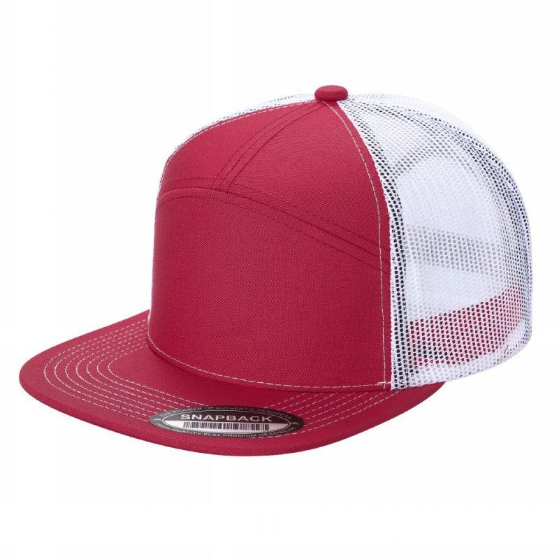 Three Tone Cotton Poly Blend 7 Panel Trucker Hat
