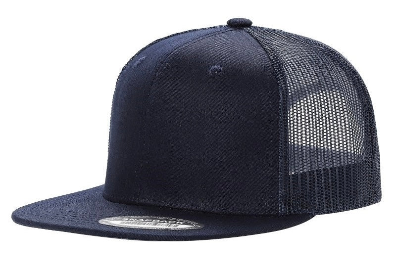 Multitone Cotton Poly Blend Flat Bill Snap Back Trucker Hat