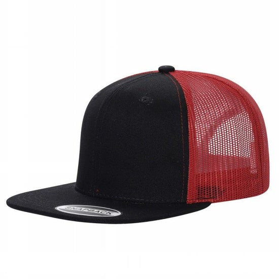 Multitone Cotton Poly Blend Flat Bill Snap Back Trucker Hat
