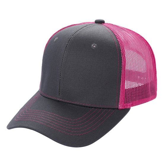 6 panel curve trucker mesh