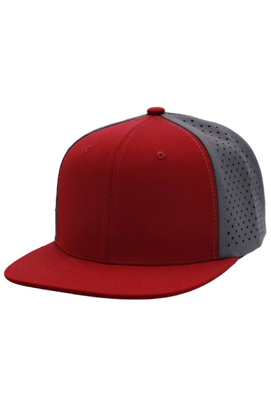Two Tone Six Panel Flat Bill Perforated Snapback