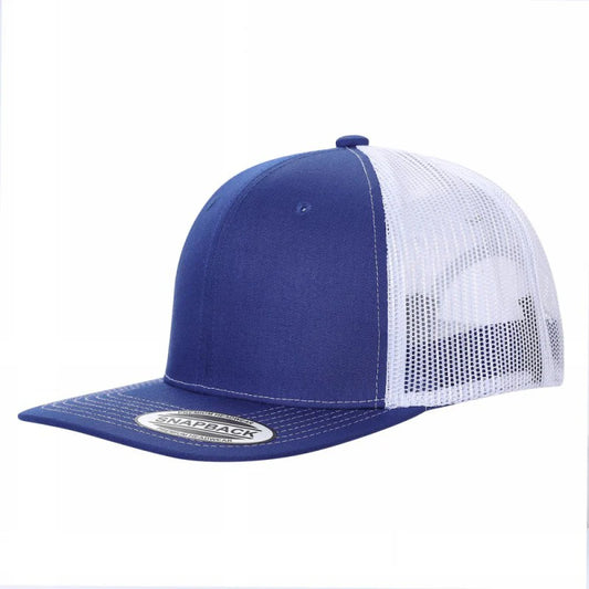 Multitone Cotton Poly Blend Flat Bill Snap Back Trucker Hat